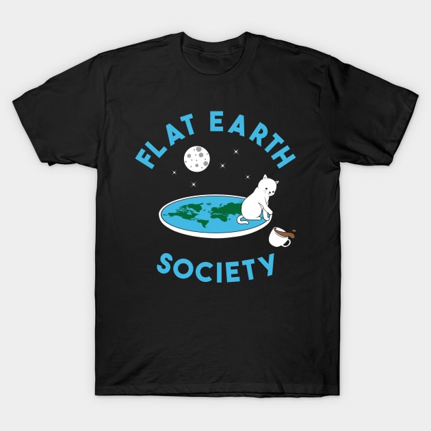 Flat Earth cat T-Shirt by Bomdesignz